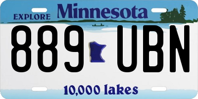 MN license plate 889UBN