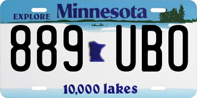 MN license plate 889UBO