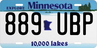 MN license plate 889UBP