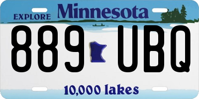 MN license plate 889UBQ