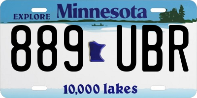 MN license plate 889UBR