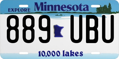 MN license plate 889UBU