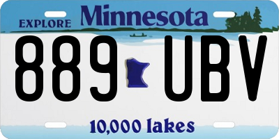 MN license plate 889UBV