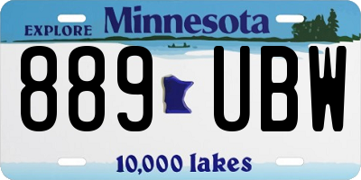 MN license plate 889UBW