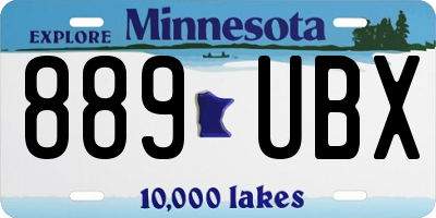MN license plate 889UBX