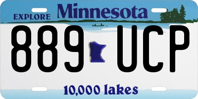 MN license plate 889UCP