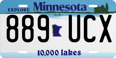 MN license plate 889UCX