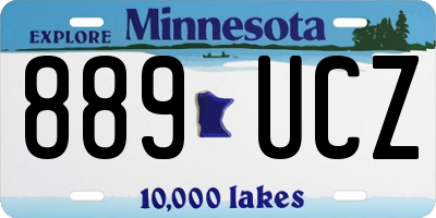 MN license plate 889UCZ