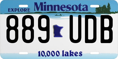 MN license plate 889UDB