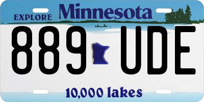 MN license plate 889UDE