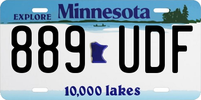 MN license plate 889UDF