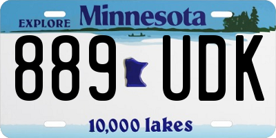 MN license plate 889UDK