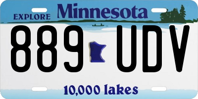 MN license plate 889UDV