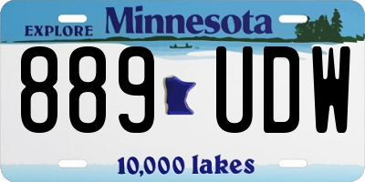 MN license plate 889UDW