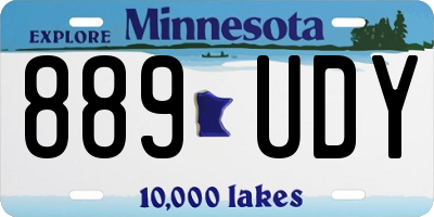 MN license plate 889UDY