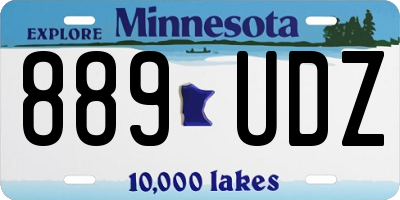 MN license plate 889UDZ