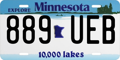 MN license plate 889UEB