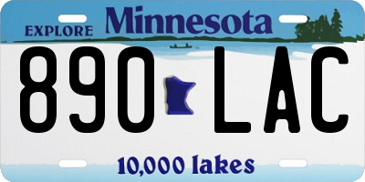 MN license plate 890LAC