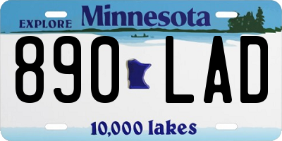 MN license plate 890LAD