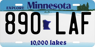 MN license plate 890LAF