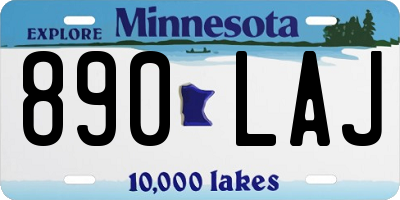 MN license plate 890LAJ