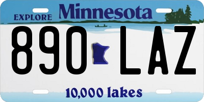 MN license plate 890LAZ