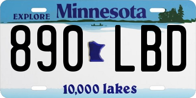 MN license plate 890LBD
