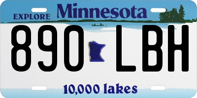 MN license plate 890LBH