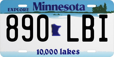 MN license plate 890LBI