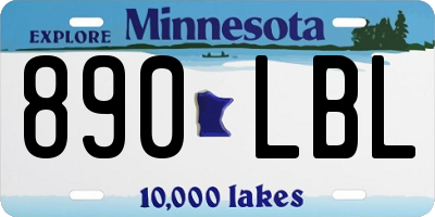 MN license plate 890LBL