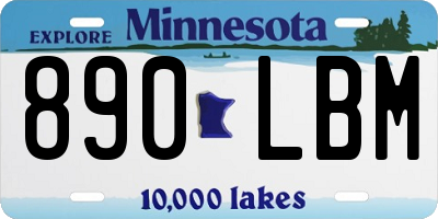 MN license plate 890LBM