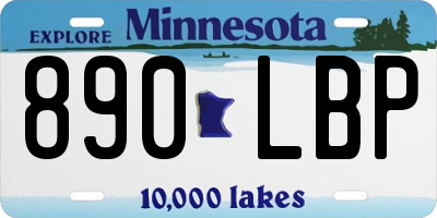 MN license plate 890LBP
