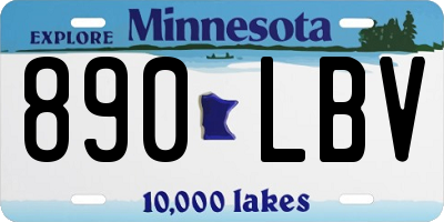 MN license plate 890LBV