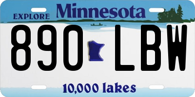 MN license plate 890LBW