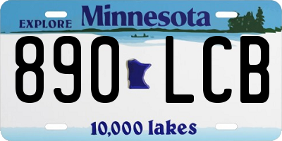 MN license plate 890LCB