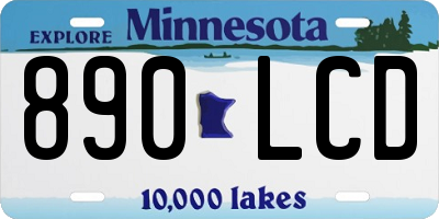 MN license plate 890LCD
