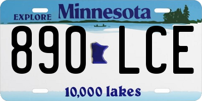 MN license plate 890LCE