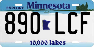MN license plate 890LCF