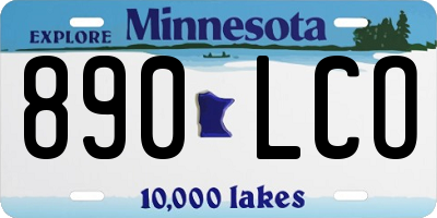 MN license plate 890LCO