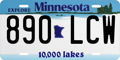 MN license plate 890LCW