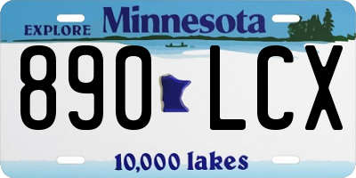 MN license plate 890LCX