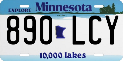 MN license plate 890LCY