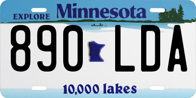 MN license plate 890LDA