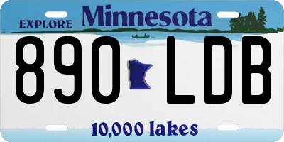MN license plate 890LDB