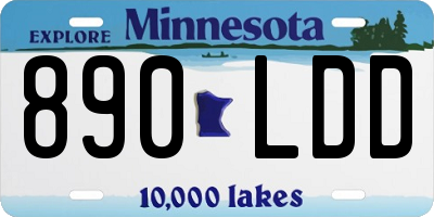 MN license plate 890LDD