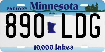 MN license plate 890LDG