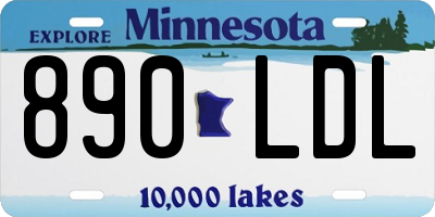 MN license plate 890LDL