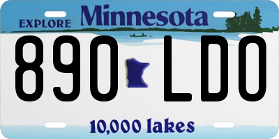 MN license plate 890LDO