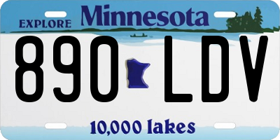 MN license plate 890LDV
