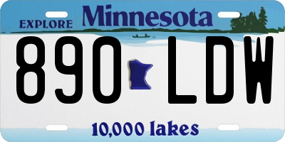 MN license plate 890LDW